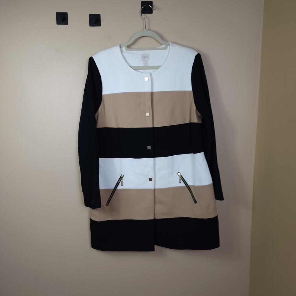 Chico's Colorblock Statement Long Length Jacket S… - image 1